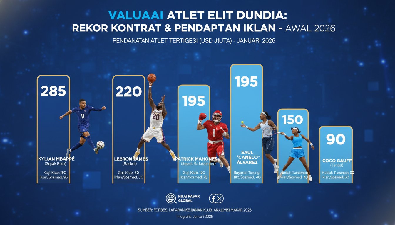 Valuasi Atlet Elit Dunia: Rekor Kontrak dan Pendapatan Iklan di Tahun 2026